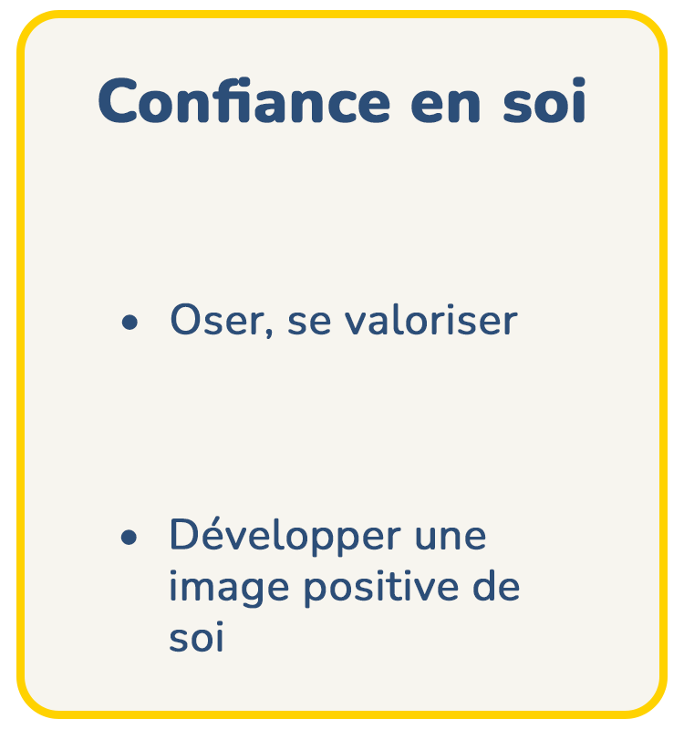 Parcours EMOLIA « confiance en soi » pour aider l’enfant à se valoriser, développer une image positive de lui-même et oser s’exprimer.