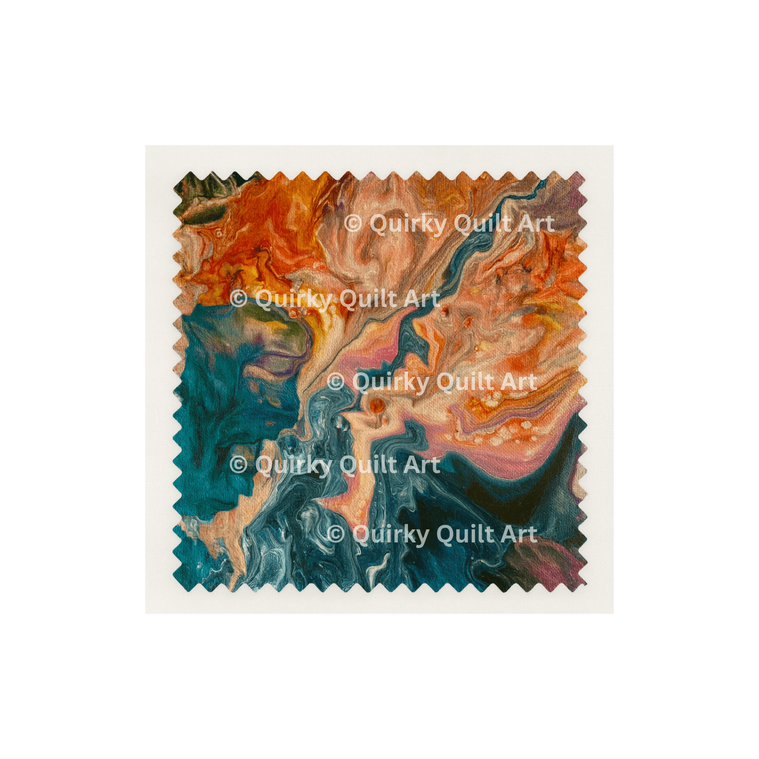 Printable fabric design – Rhapsody of Elements, hand-painted designed by Quirky Quilt Art