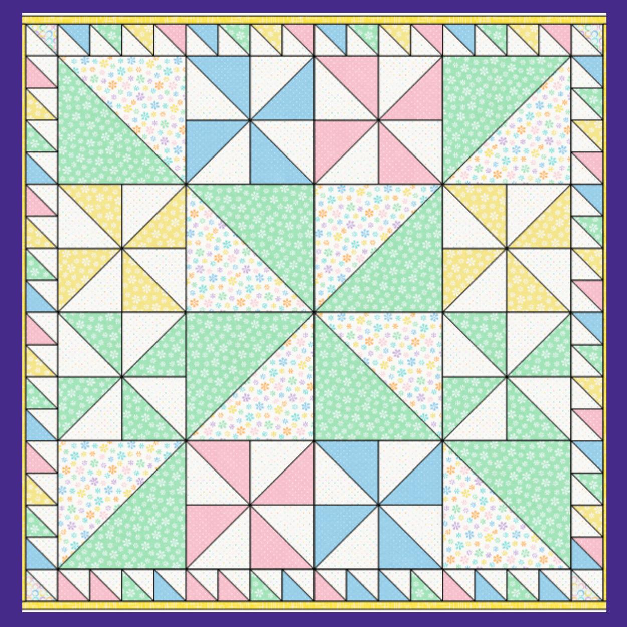 Digital quilt pattern – Magic of the HSTs, Quirky Quilt Art