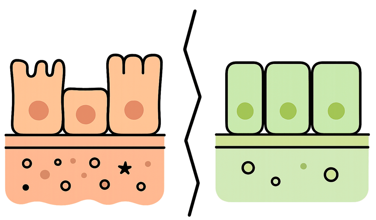 Illustration du microbiote intestinal déséquilibré