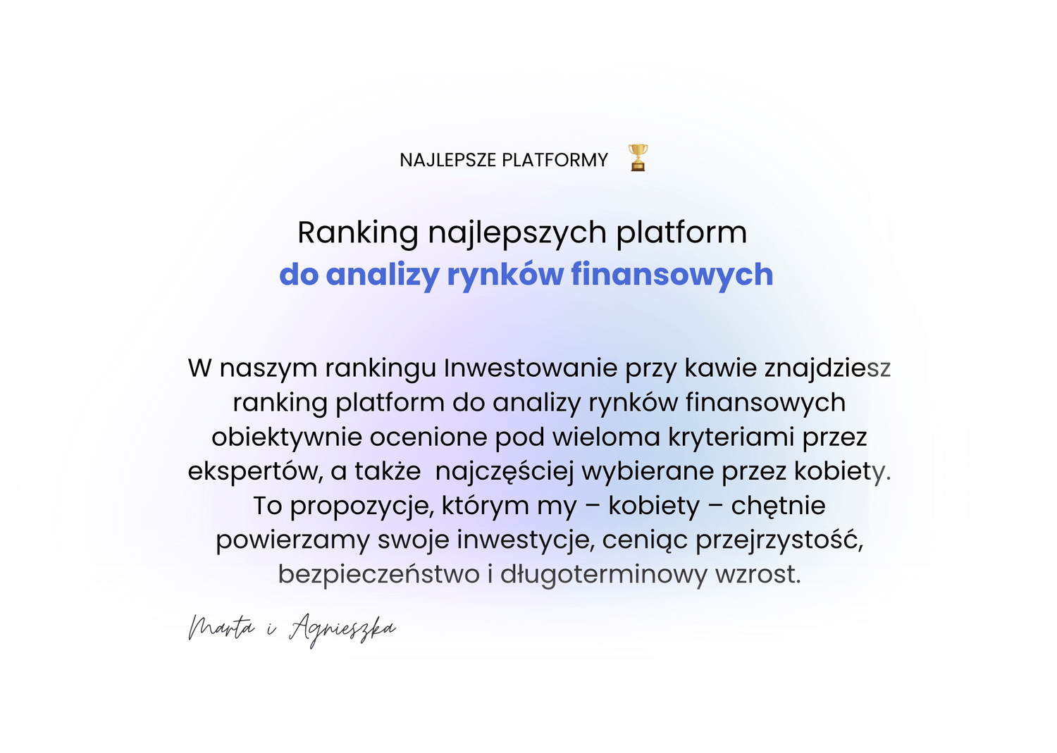 Ranking najlepszych platform do analizy rynku osobistych dla kobiet – inwestowanie z przejrzystością i spokojem