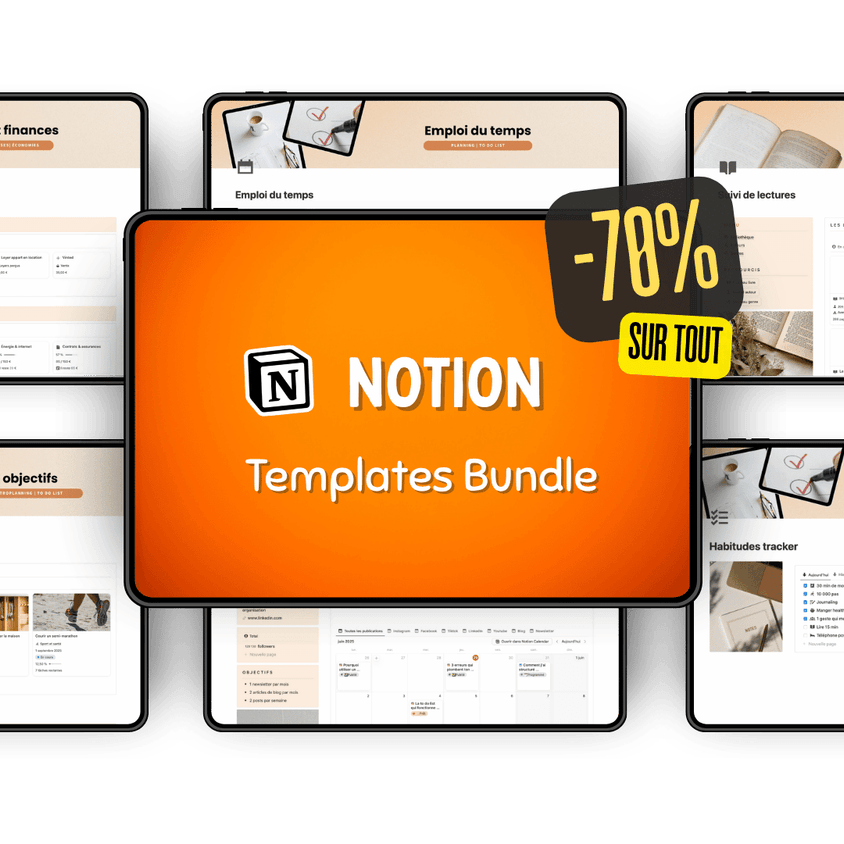 Le Bundle organisation : 6 templates Notion à -70%