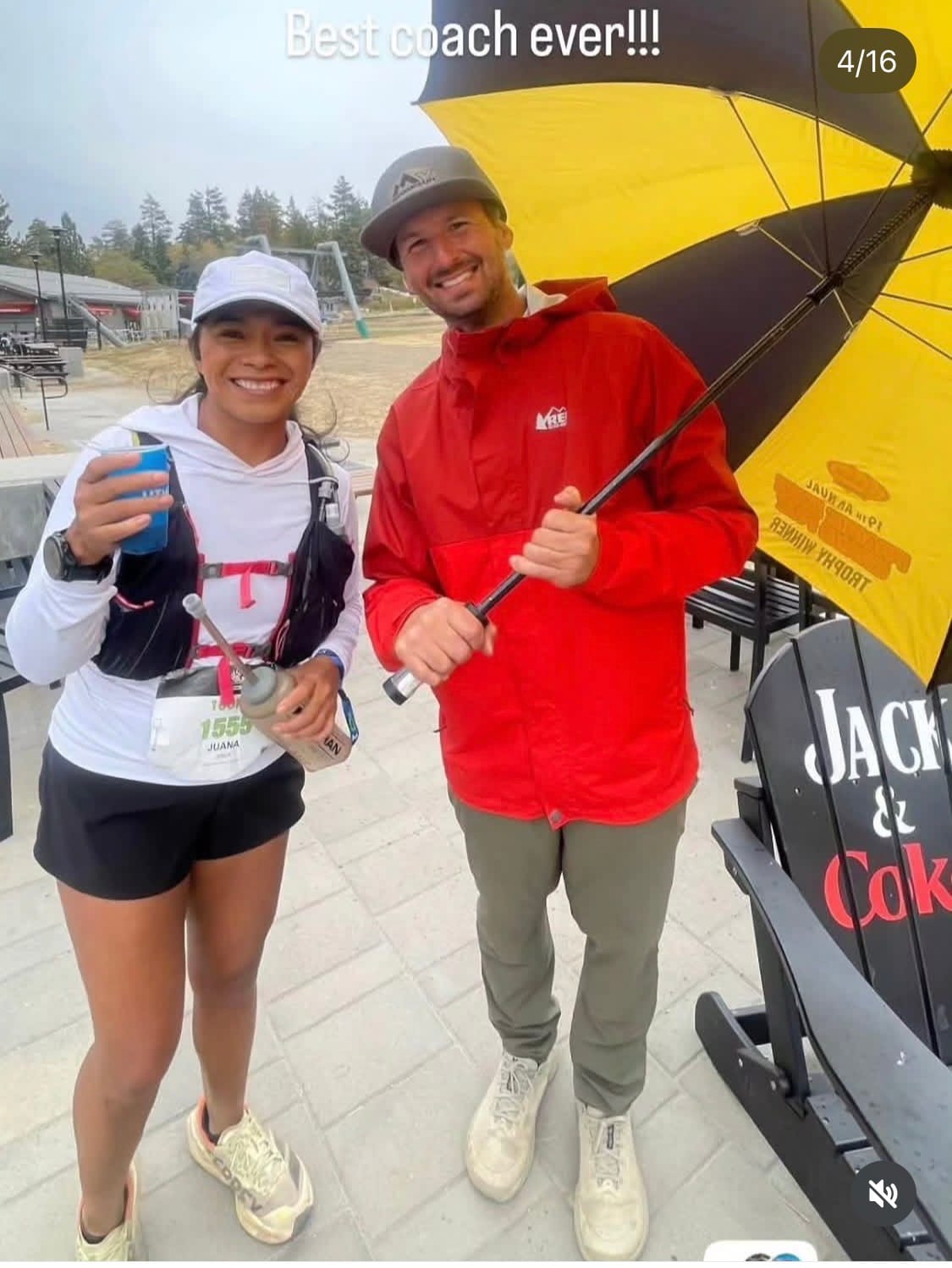 Eric Schroeter beside Juana at Kodiak 100K, supporting her during the race
