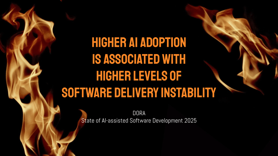 Higher AI adoption is associated with higher levels of software delivery instability