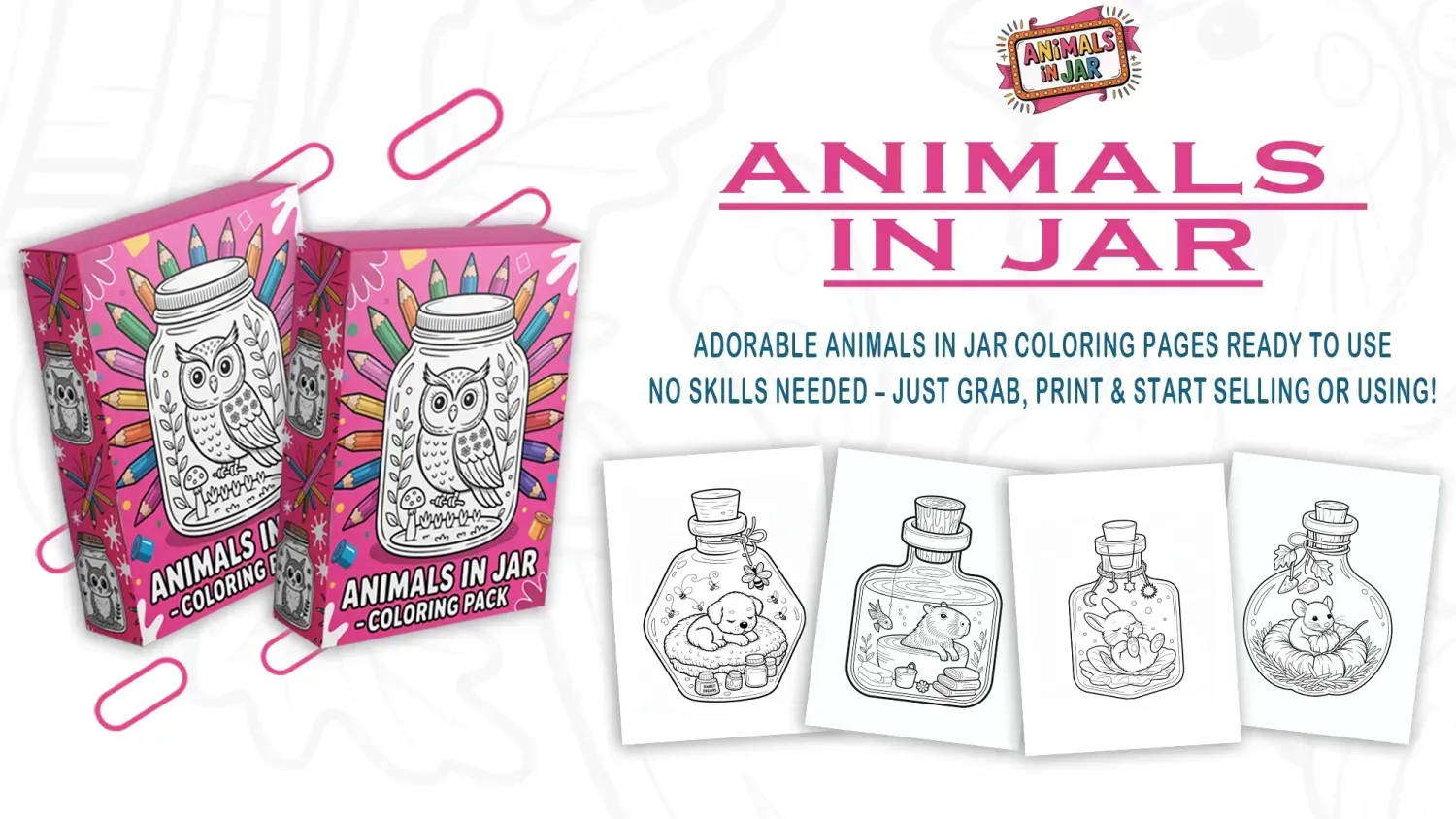 "Animals In Jars PLR Coloring Pages Pack โ 1400+ Printable Designs with Full Resell Rights for Amazon KDP, Etsy & Digital Stores โ Editable Templates, Bonus Covers, Passive Income Opportunity 2025"
