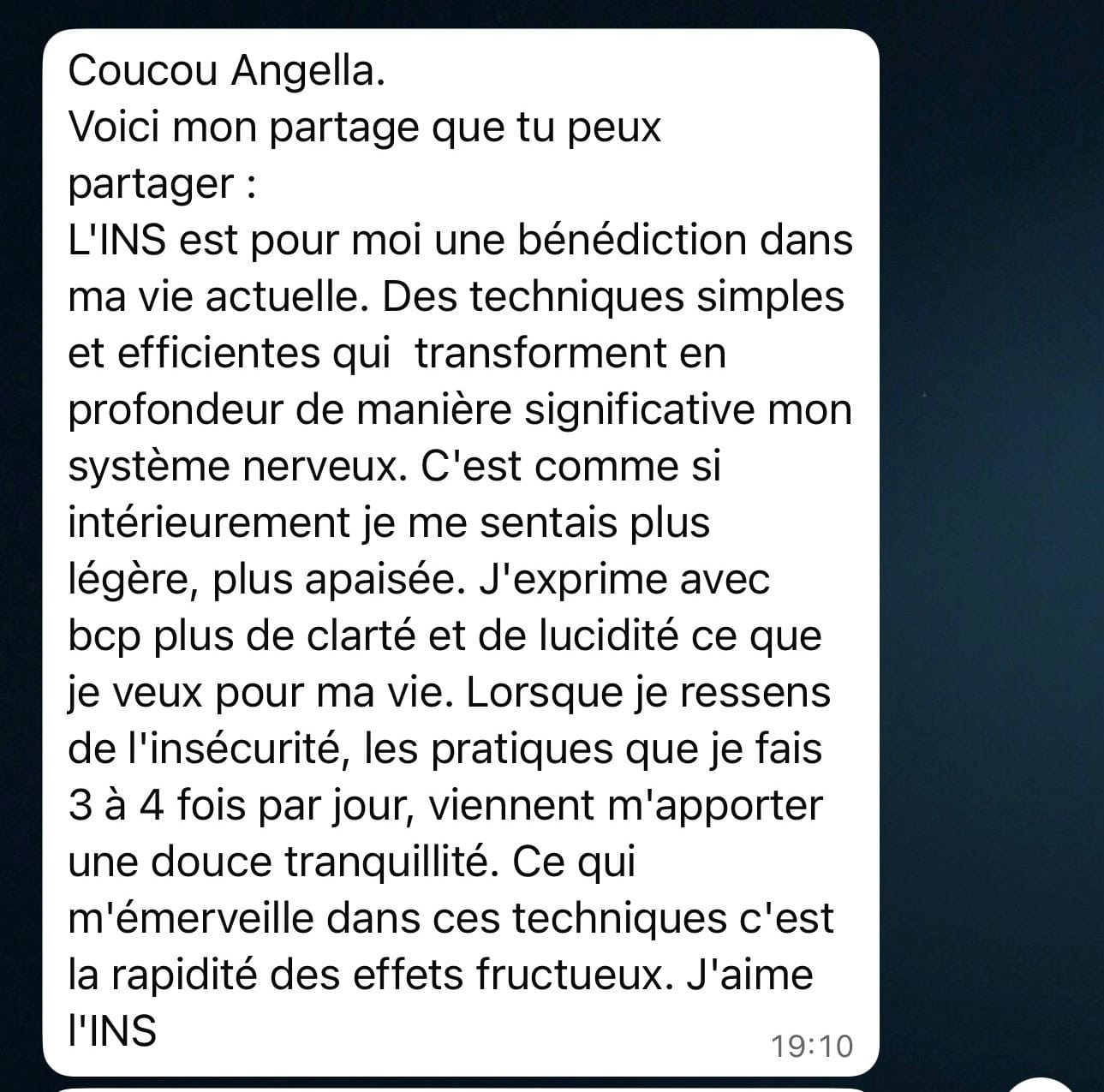 Avis cliente Angella