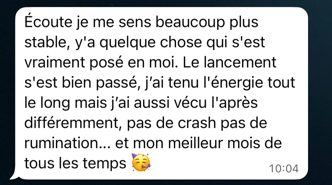 Avis cliente Angella - stabilité et meilleur mois