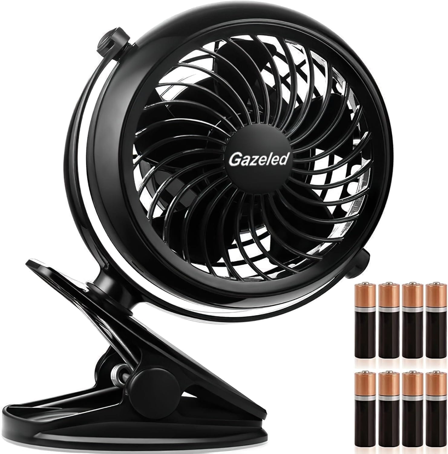 Battery powered clip on fan