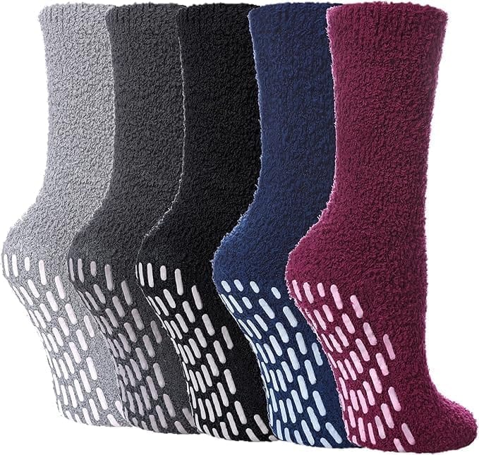 fuzzy no slip socks pack