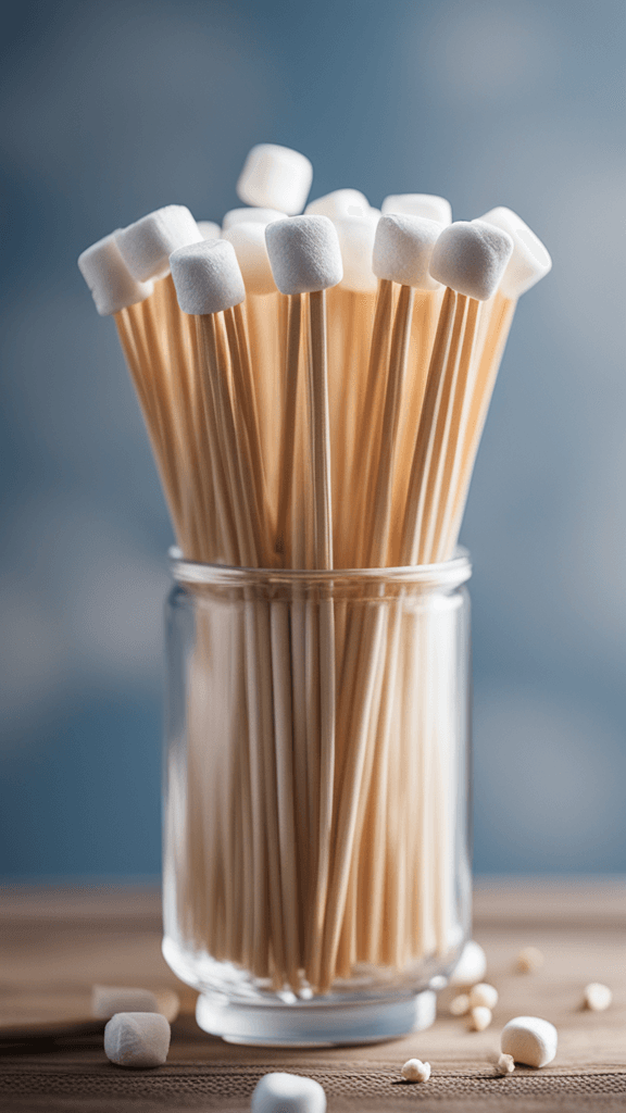 marshmallows on long toothpicks