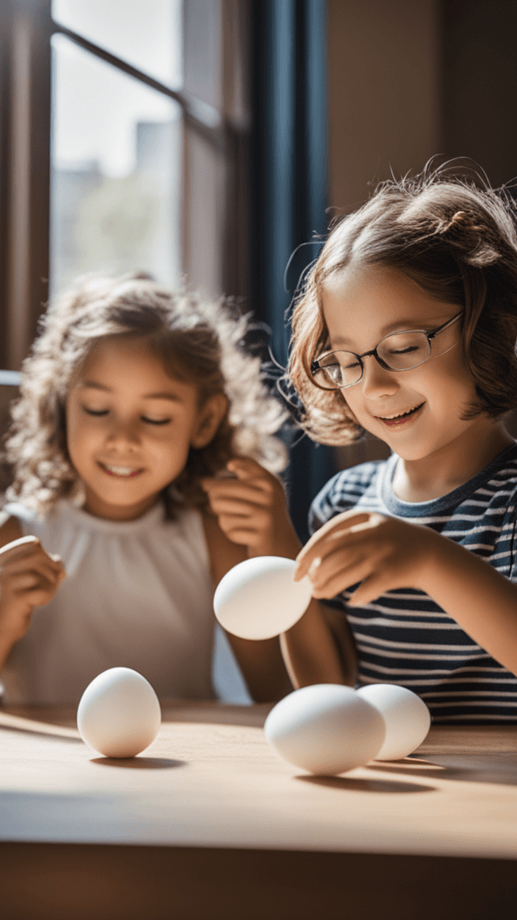 kids doing an egg drop experiment