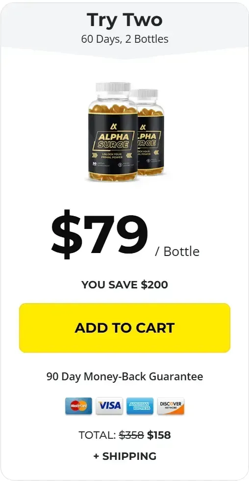 Alpha Surge 2-bottle pack for $158 plus shipping"