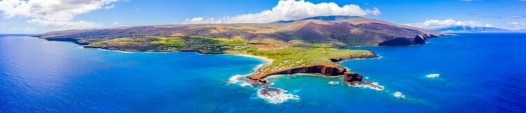 Panoramic View of the Island of Lanai, Hawaii