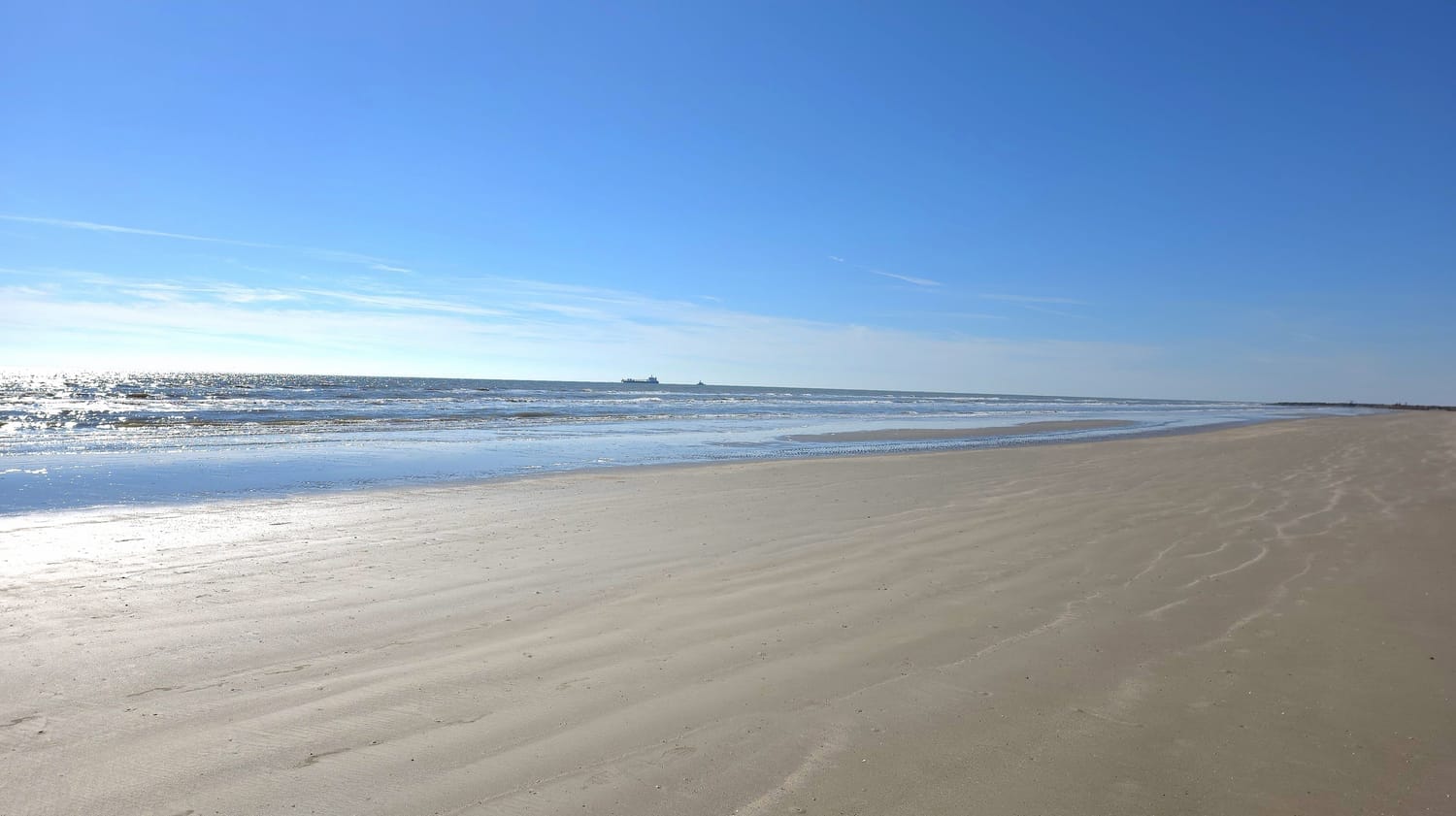 View of the ocean from Galveston Beach, Texas