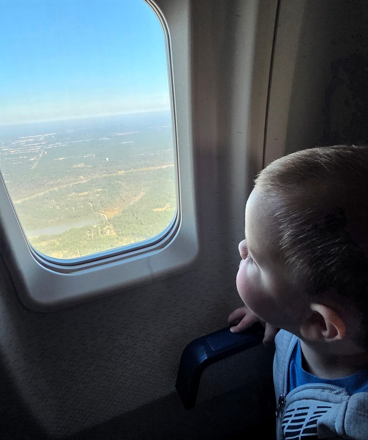 View from airplane window seat