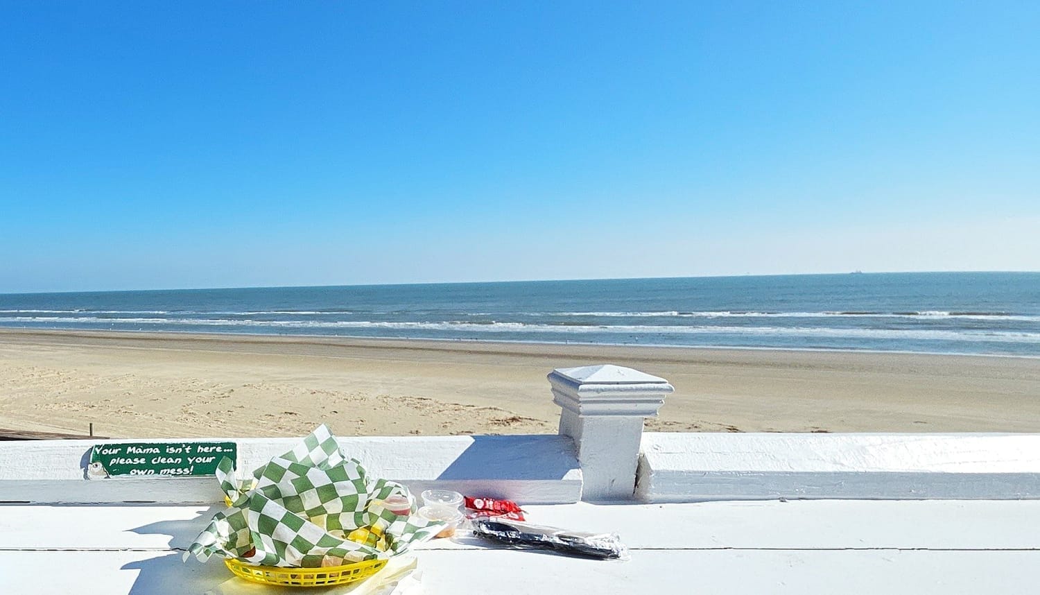 View of the ocean while eating at The Tipsy Turtle