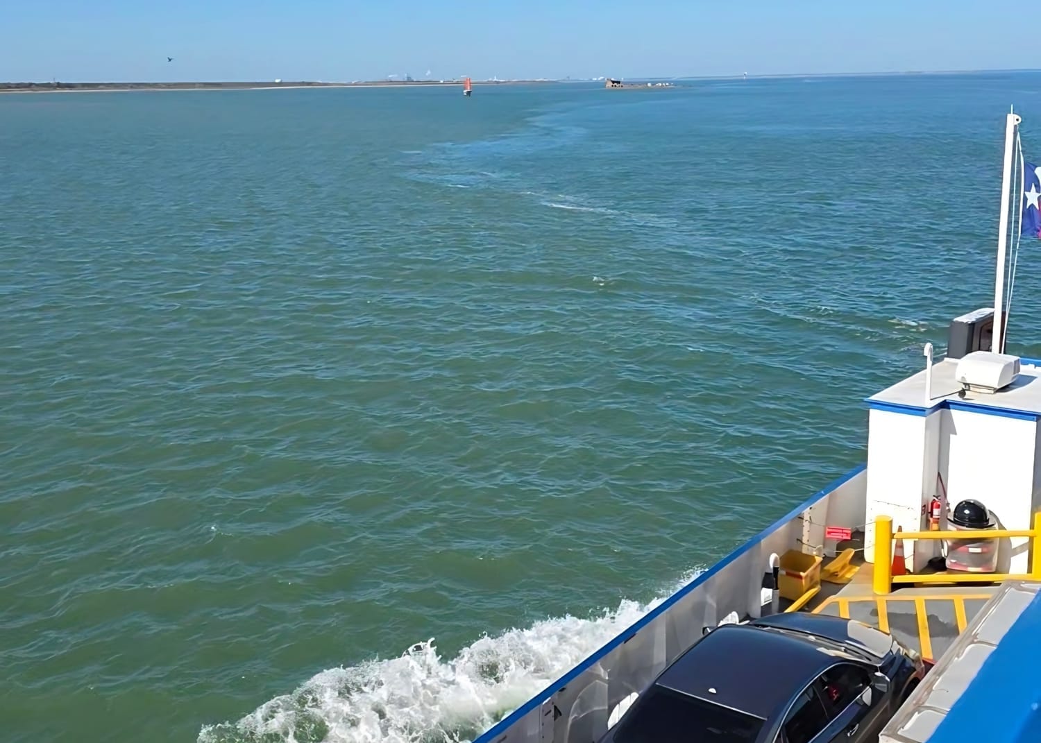 View from the deck of the Galveston Ferry