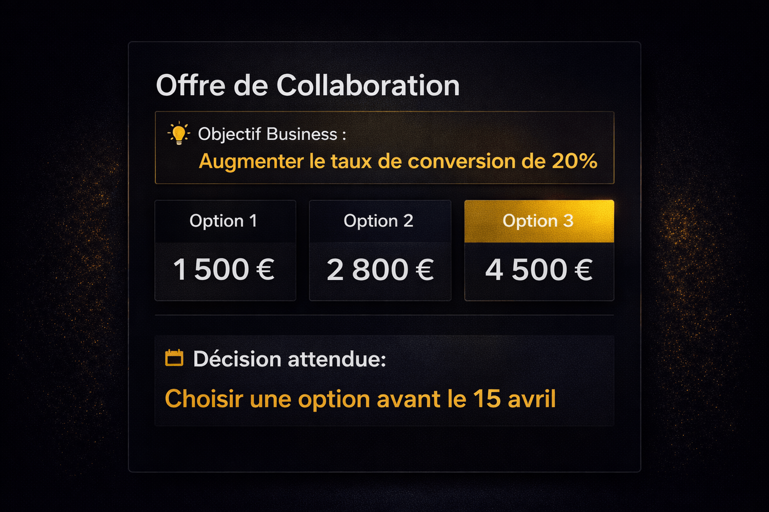 Capture devis structuré IA Productif avec 3 options Basic Standard Premium