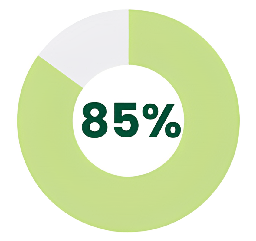 Graphique en anneaux de 85%