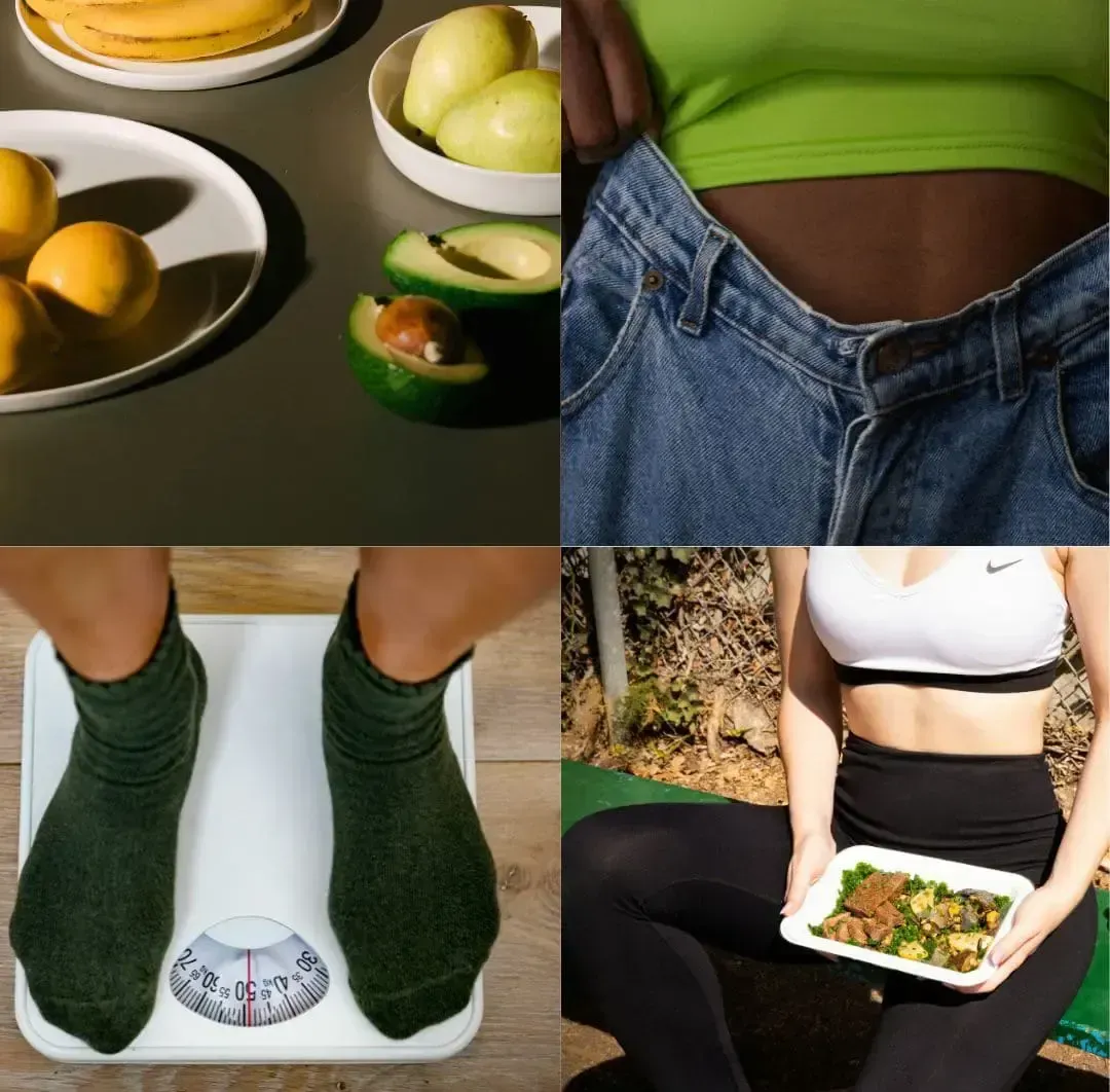 Image de plat, corps en bonne santé, de balance et d'un bon repas
