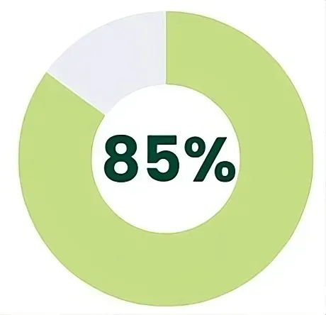 Graphique en anneaux de 85%