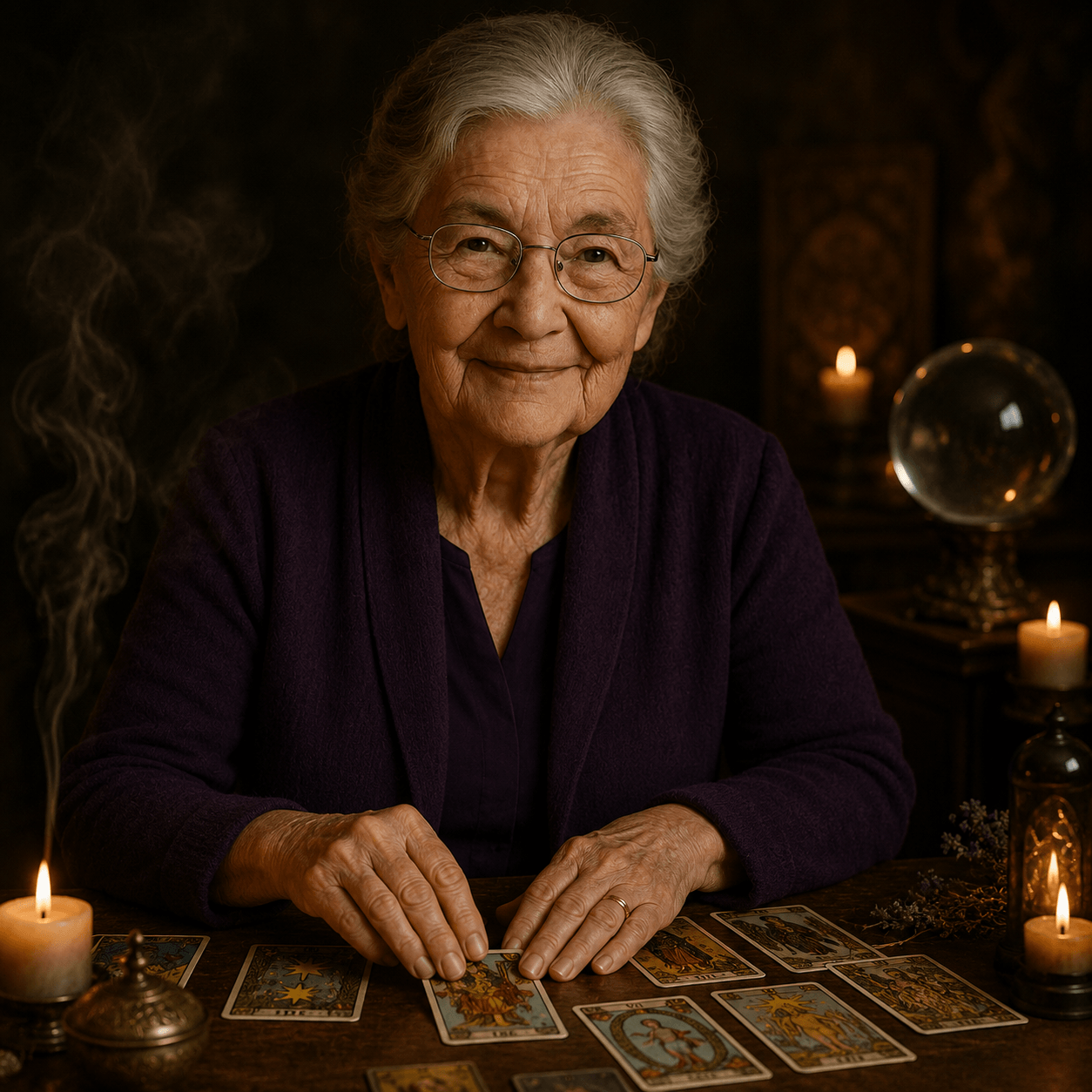 Grandma Elena with her tarot cards