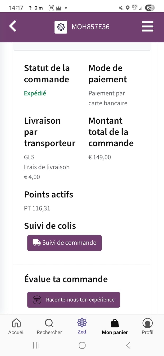Commande Chogan avec profit