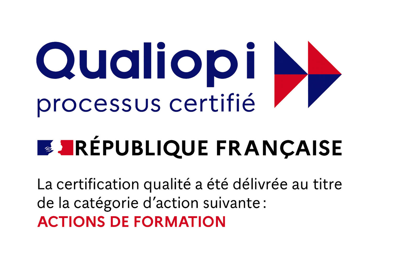 Certification Qualiopi délivrée au titre des actions de formation