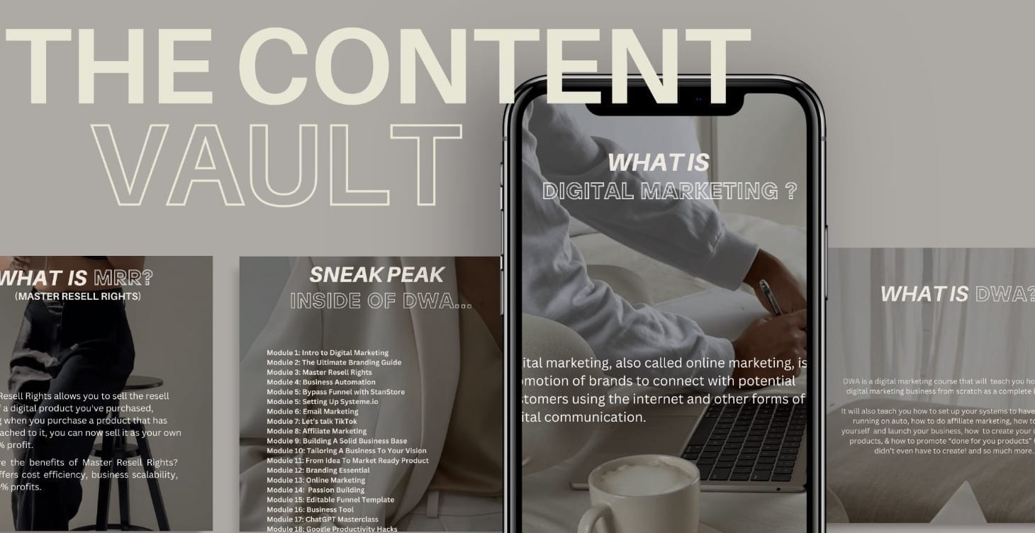 <img src="product.jpg" alt="Digital Wealth Academy The Content Vault" />