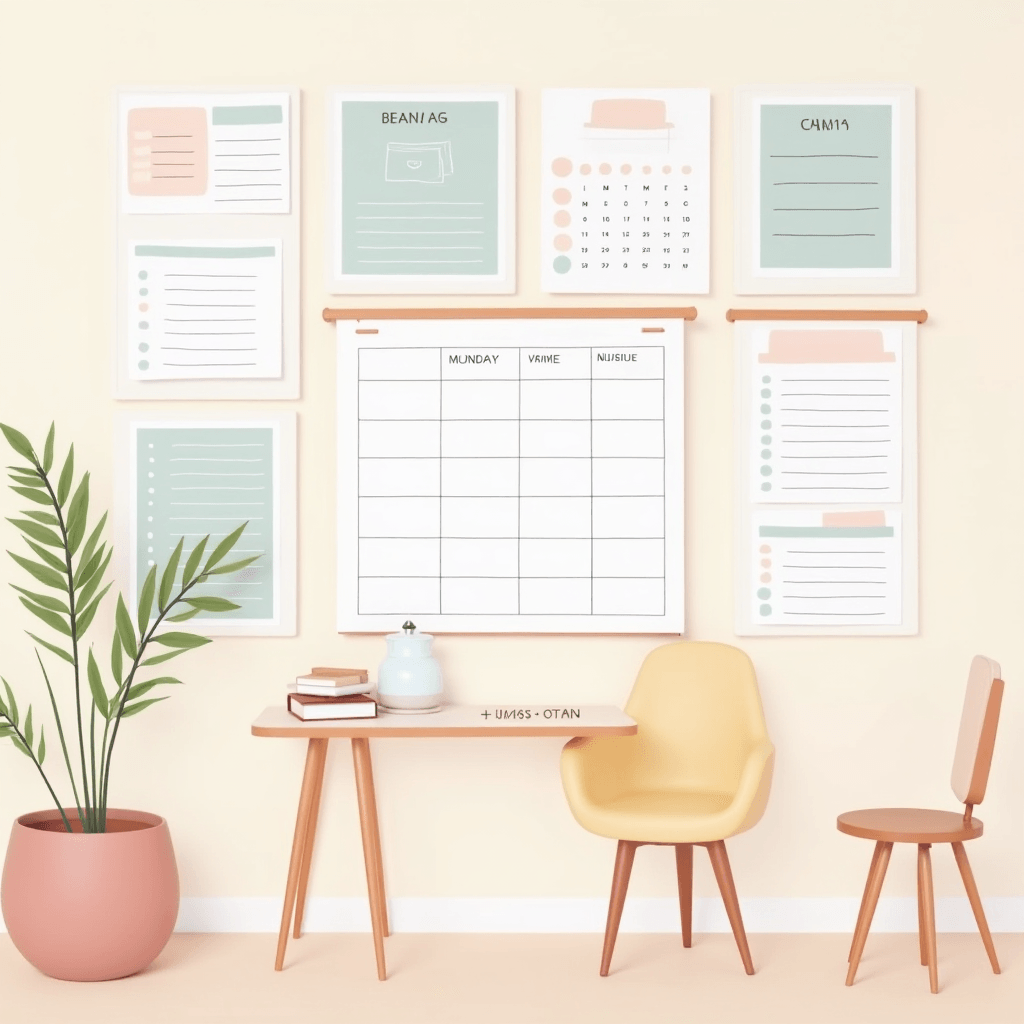 Family organization printables including chore charts and routine planners