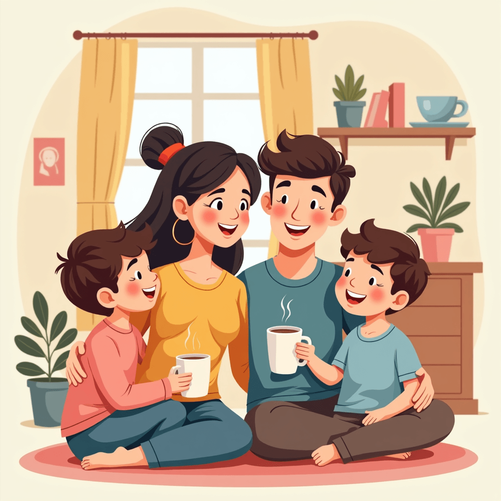 Family lifestyle merch including matching shirts and mom mugs