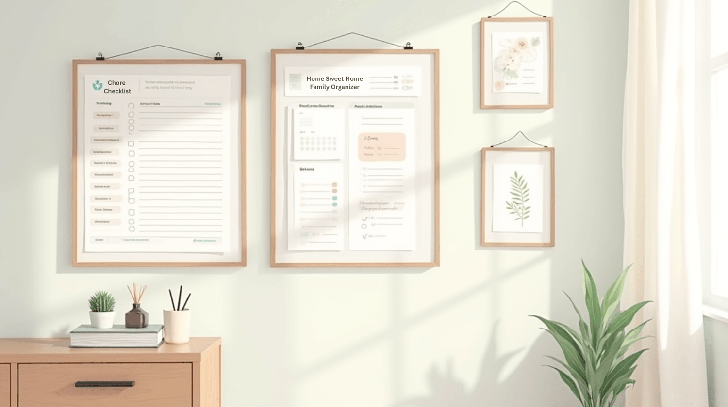 Family organization printables including chore charts and routine planners