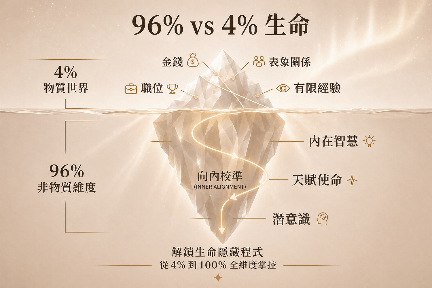 96% vs 4% 生命概念圖