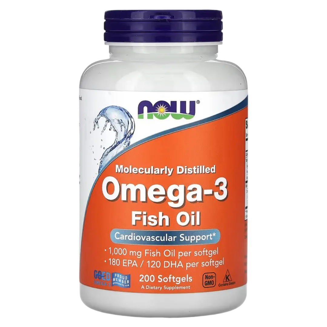 now food omega-3 supplement bottle