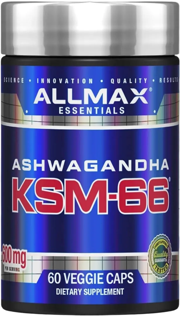 allmax ashwagandha supplement bottle