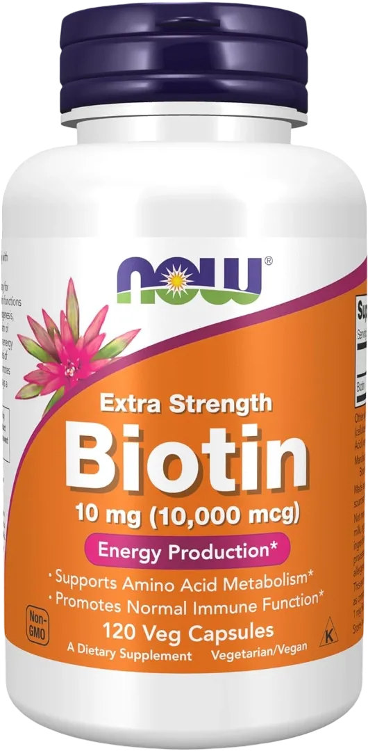 now foods biotin supplement bottle
