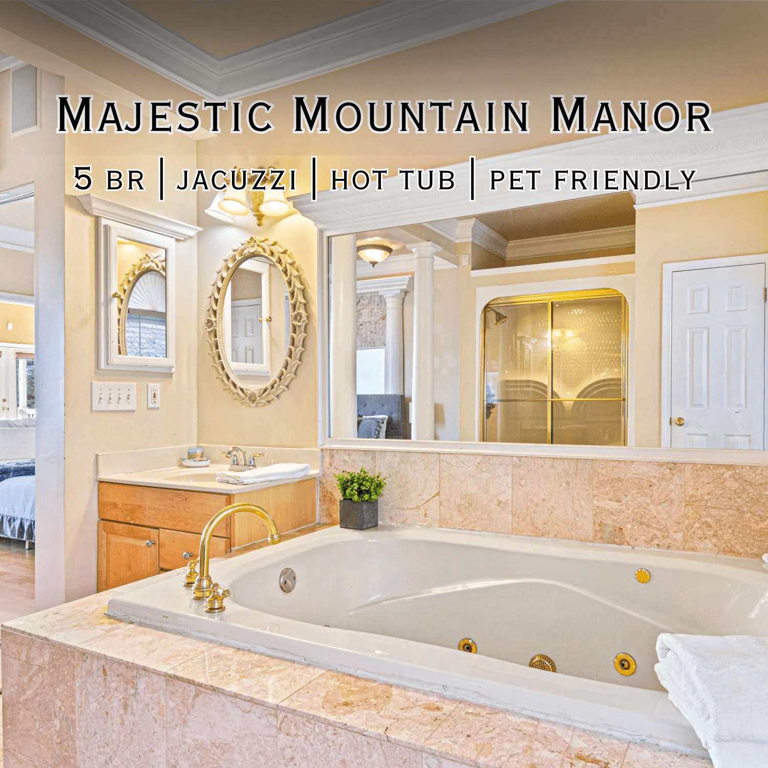 Majestic Mountain Manor, a luxury cabin in Ellijay with breathtaking scenery and modern comforts.