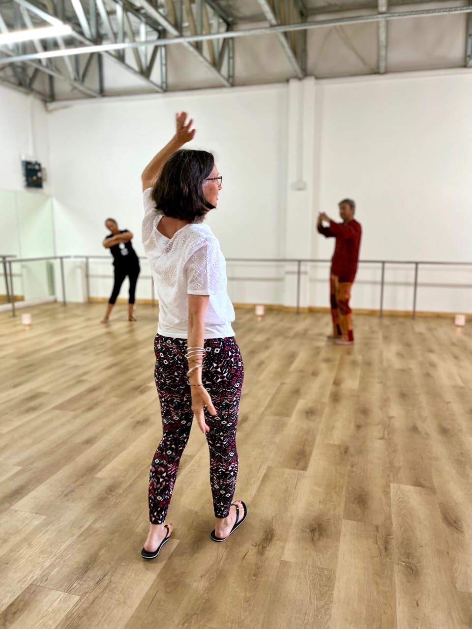 Photo of Milandre Vlok doing dance exercises.