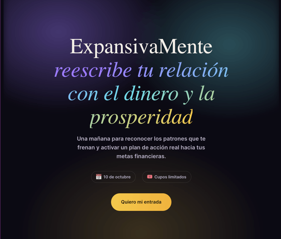 Landing page creada por Nati Con Impacto con Claude
