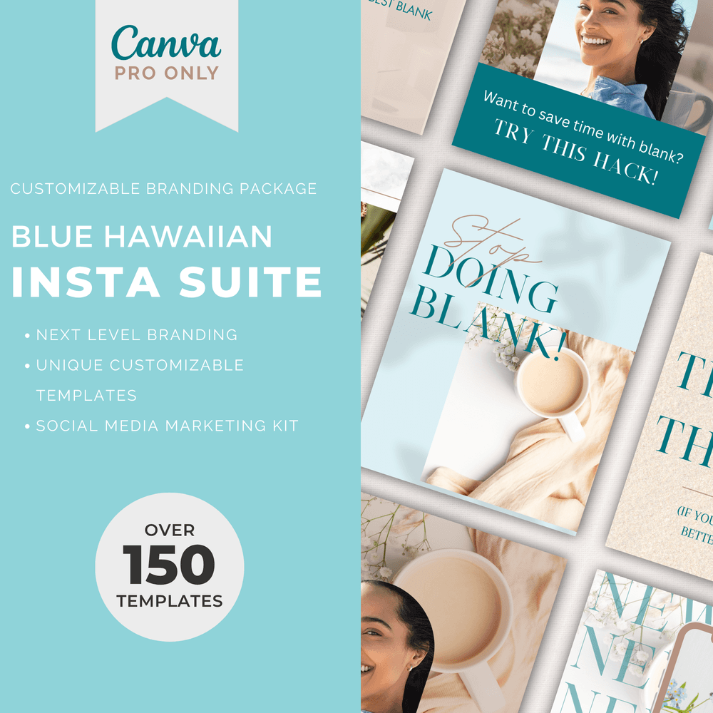 Customizable Business Brand Kit Bundle: Blue Hawaiian Suite