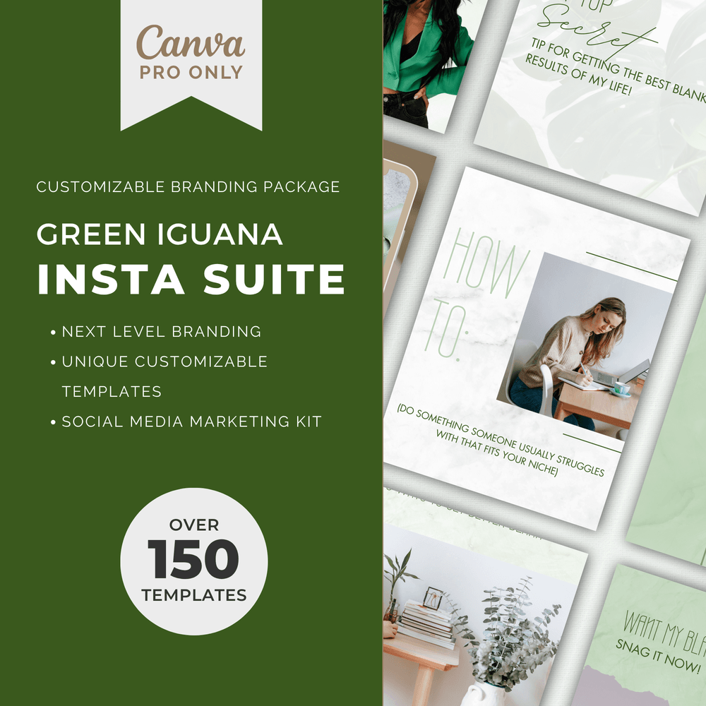 Customizable Business Brand Kit Bundle: Green Iguana Suite