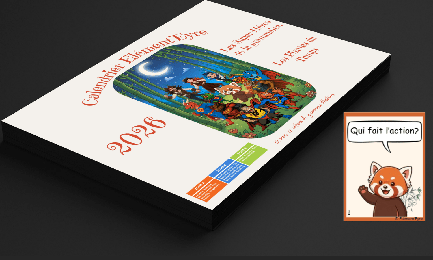 Calendrier et cartes Super-Héros de la grammaire !