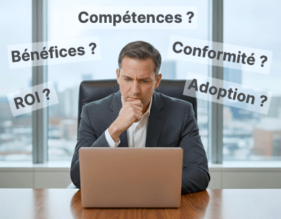 homme perplexe devant son laptop