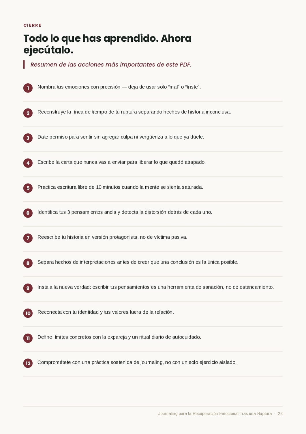 Captura real del interior: checklist de validación