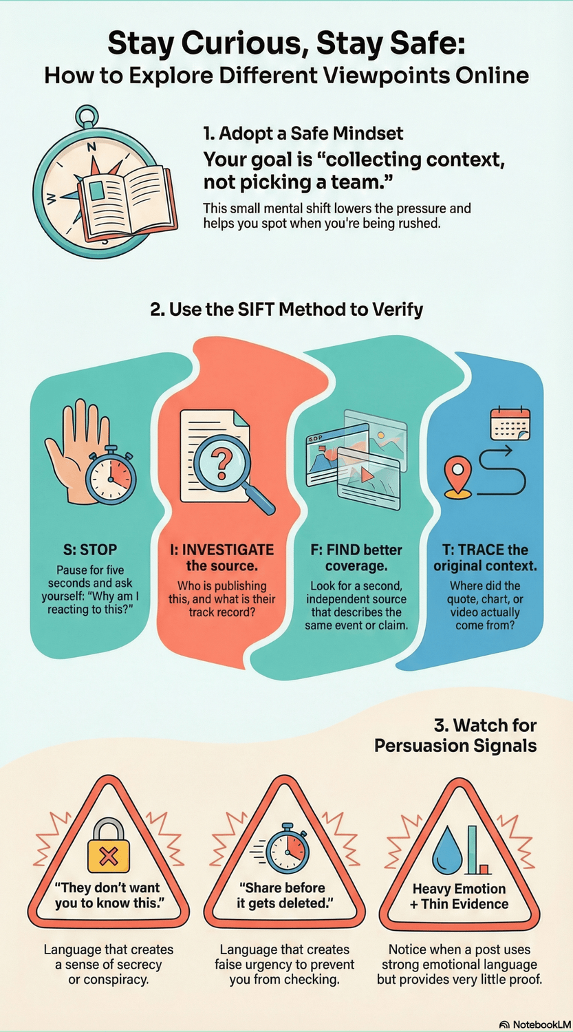 Infographic titled Small Habits, Big Protection with tips to use a password manager, enable two-factor authentication, and set bank alerts.