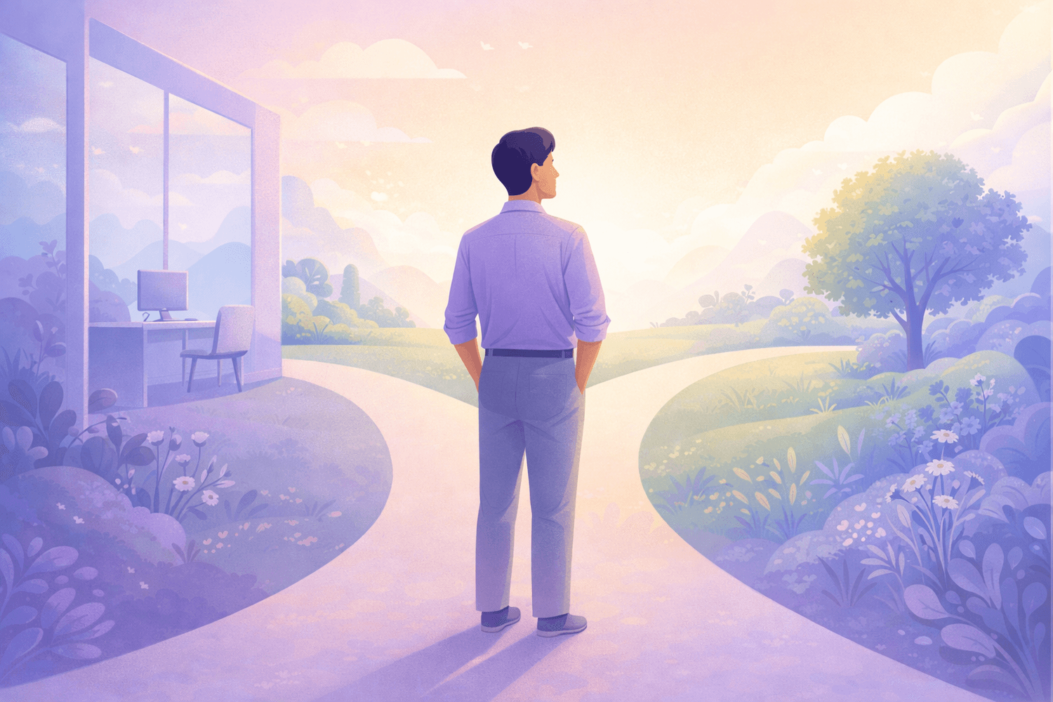 Posture managériale — illustration d'un manager en réflexion sur sa posture de leadership à Vannes — KonneXion