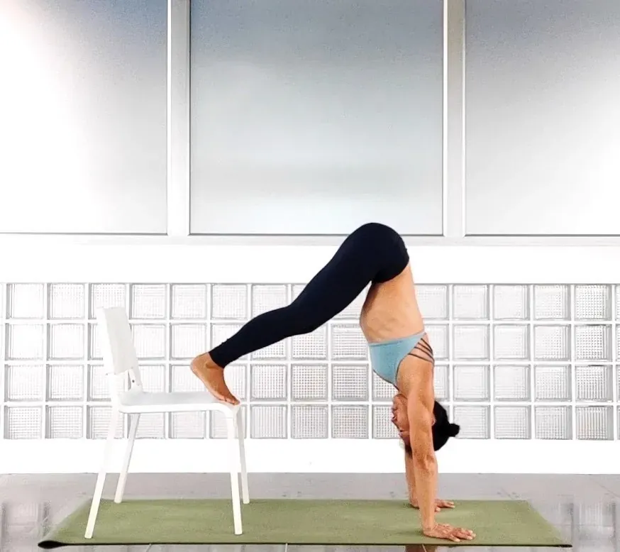 How to practice handstand on chair L-shape