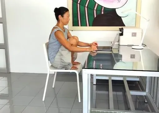 This is how I sit on a chair in deep squat position