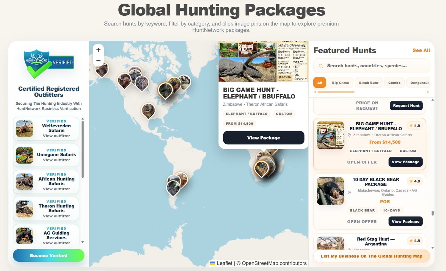 HuntNetwork™ | Book Verified Hunts Worldwide | Biggest Hunting Marketplace