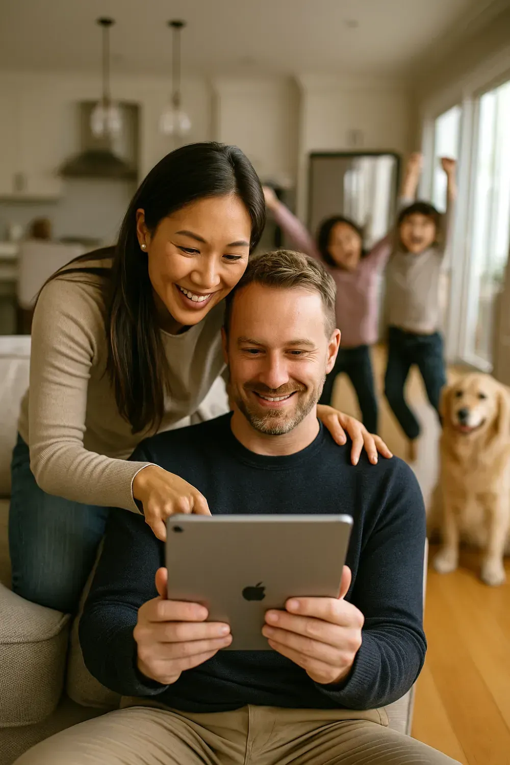 Girl in diner scanning the QR Code to leave a Google Review